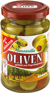 G&G GREEN OLIVES WITH PEPPERS 340g